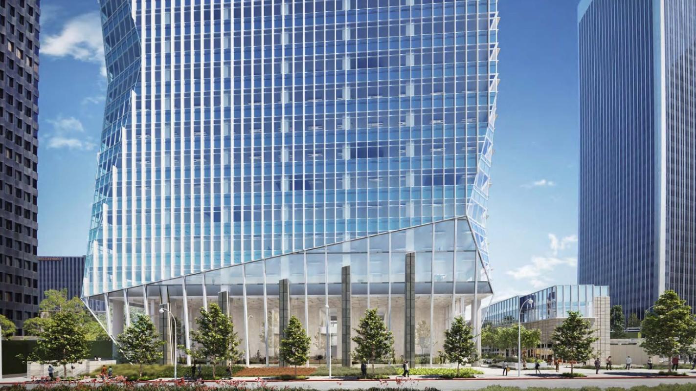 Steel skeleton rises for Century City Center office tower 
